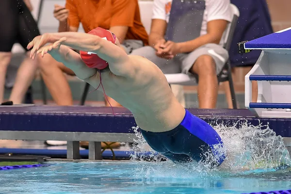 Boy Swimmers Competindo Encontro Natação Sul Texas — Fotografia de Stock