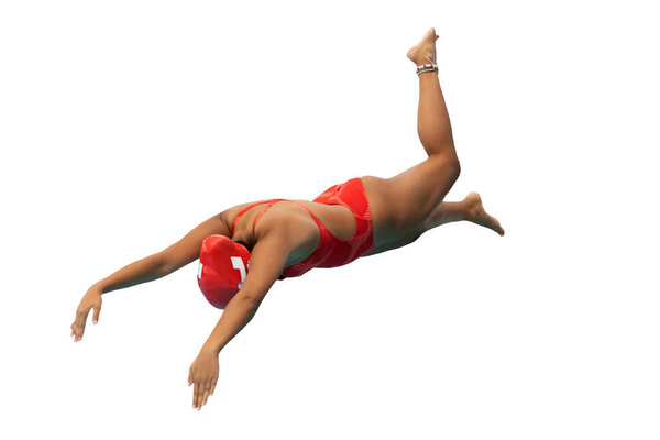 Girl Swimmers competing at a swim meet in South Texas