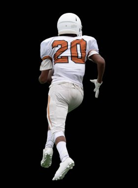 İnanılmaz sporcular, rekabetçi bir futbol maçında harika yakalayıp koşuyor.