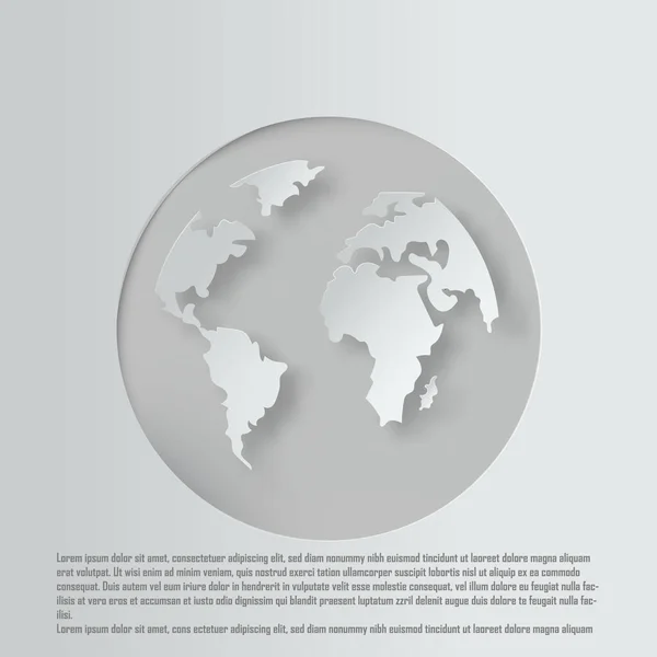 Papel Vectorial Cortando Mapa Mundial — Archivo Imágenes Vectoriales