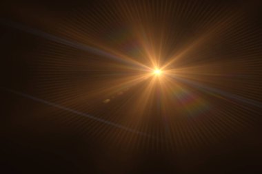 Siyah kara zemin üzerinde mercek parlaması etkisi