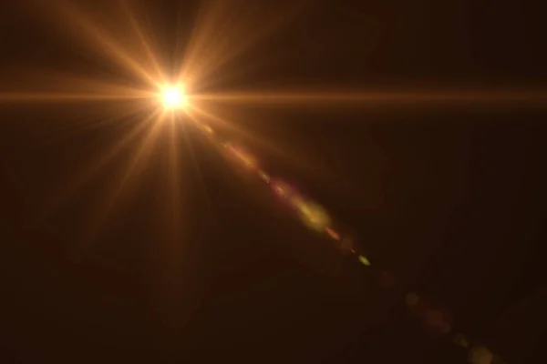 Lens Flare Effect Black Blackground — Stock Photo, Image