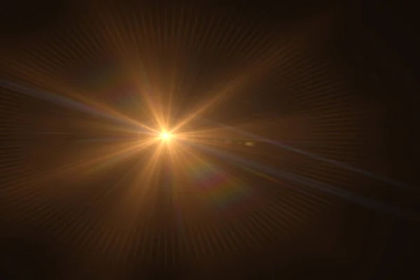 Lens Flare Effect Black Blackground — Stock Photo, Image