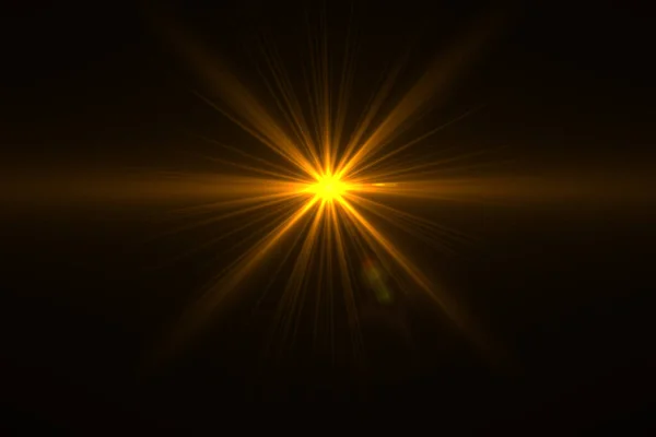 Lens Flare Effect Zwarte Blackground — Stockfoto