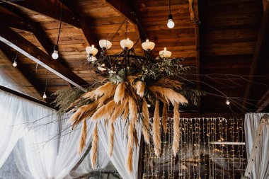 düğün dekoru, yeni evliler için dekorasyon, çiçekli bayram süsü, tatil masası, fotoğraf bölgesi, ziyafet salonu, kutlama, boho tarzı