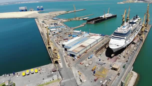 迈阿密港与游轮 迈阿密是美国主要的邮轮港口 — 图库视频影像