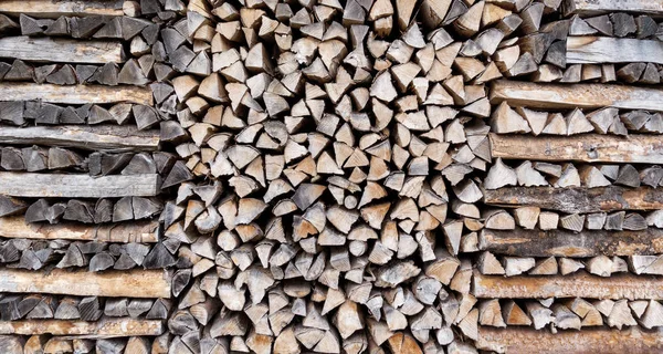 Stock Firewood Small Logs Stacked Decorative Pattern — Stock Photo, Image