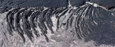 Black solidified lava with bright sand in close-up on the island of El Hierro, Canary Islands clipart
