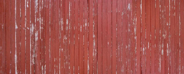 Panorama Weathered Red Brown Wooden Wall Made Vertical Boards — Stock Photo, Image