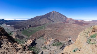 Panorama of the national park Las Canadas del Teide in Tenerife, photographed from the mountain Montana de Guajara with view to the Teide clipart