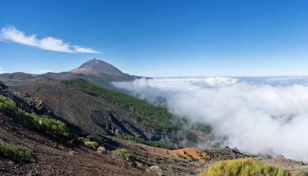 Paisagem Natural Acima Das Nuvens Parque Nacional Tenerife Com Teide — Fotografia de Stock