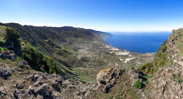 Hierro Canary Islands Spain Overlooking Cloudless Golfo Valley Taken Viewpoint — Stock Photo, Image