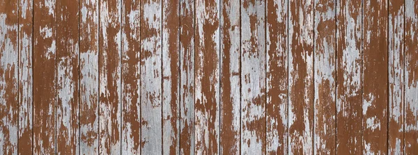 Old Brown Weathered Wooden Wall Made Vertical Boards Panoramic Background — Stock Photo, Image