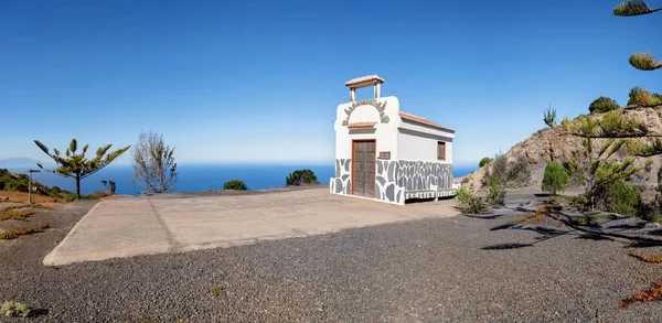 Gomera Idilliaca Piccola Cappella Ermita Coromoto Sullo Sfondo Dell Oceano — Foto Stock