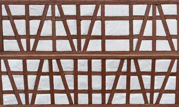 Motif Colombages Détail Façade Une Maison Modèle Brun Avec Blanc — Photo