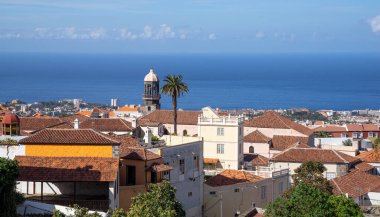 İspanya 'nın Kanarya Adaları, Tenerife Adası' ndaki La Orotava 'nın çatılarına bakın. 
