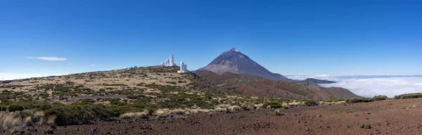 Tenerife Canary Islands Landscape Teide National Park Observatory Clouds — Stock Photo, Image