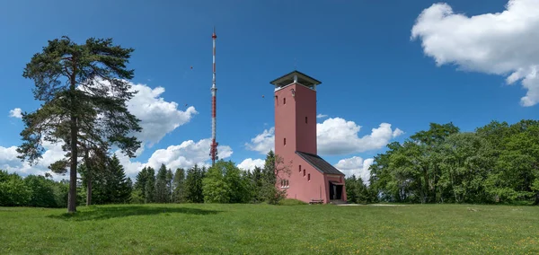 Wieża Widokowa Raichbergturm Maszt Transmisyjny Szczycie Góry Raichberg Koło Albstadt — Zdjęcie stockowe
