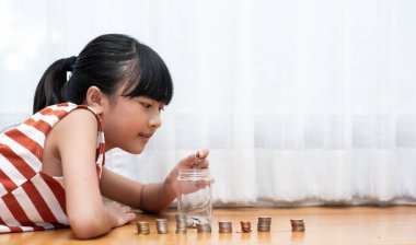 İnsanların el işi hesap makinesi ve para, finans bankacılığı ve tasarruf kavramında madeni paralar