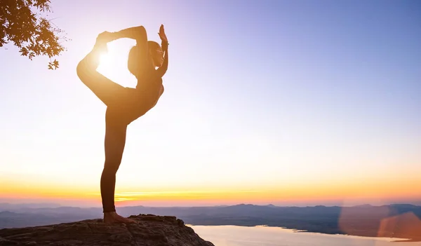 Silhouette Yoga on the Mountain