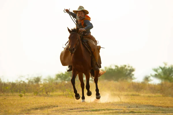 Cowboy Horseback Ranch — Stock Photo, Image