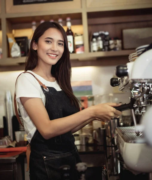 New generation women do small business in coffee shop counter