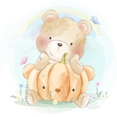 Çiçekli şirin bir ayı.