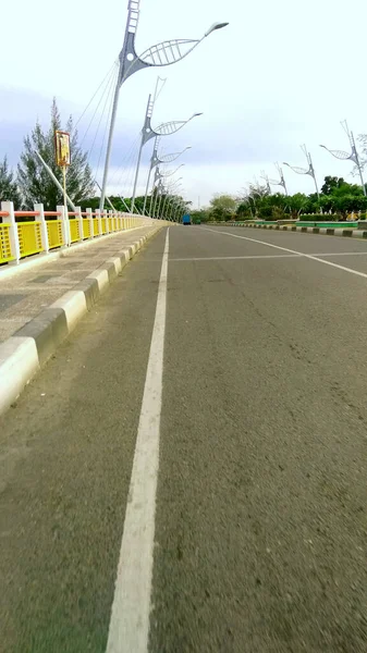 Condiciones Carretera Debido Covid Hacer Las Calles Tranquilas Aceh Indonesia — Foto de Stock