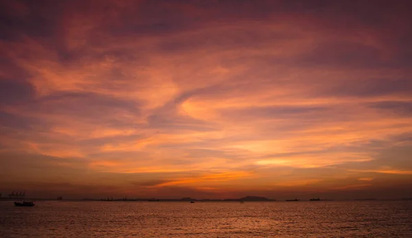 Cielo Atardecer Amanecer Brilla Rosa Rosa Natural Hermosas Islas Mar — Foto de Stock