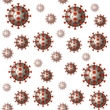 3 boyutlu koronavirüs illüstrasyonu. Kusursuz duvar kağıdı.