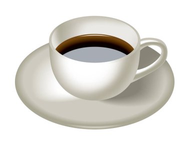 Beyaz bir kahve fincanı tasviri..