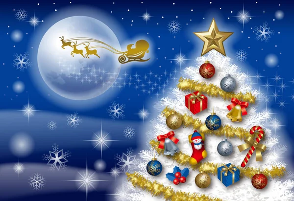 Kerstboomkaart Horizontaal — Stockfoto