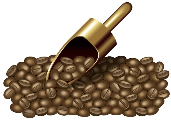 Illustration Bakgrund Kaffebönor Kvalitetskontroll Med Skopa — Stockfoto