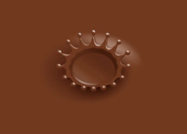 Illustrazione Della Corona Del Latte Salsa Alla Crema Cioccolato — Foto Stock