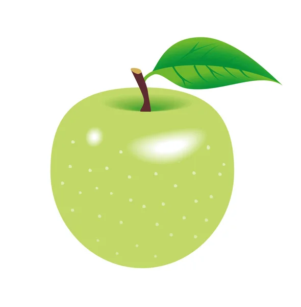 Illustration Green Apple White Background — Stock Photo, Image