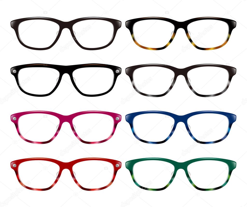 Illustration of glasses. Casual glasses.