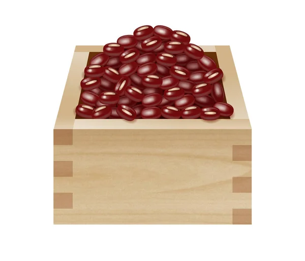说明木箱中的红豆 木箱是测量红豆数量的秤 — 图库照片