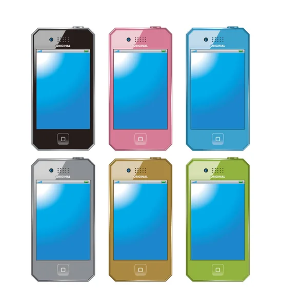Color Smartphone Illustration Icon Set — Stock Photo, Image