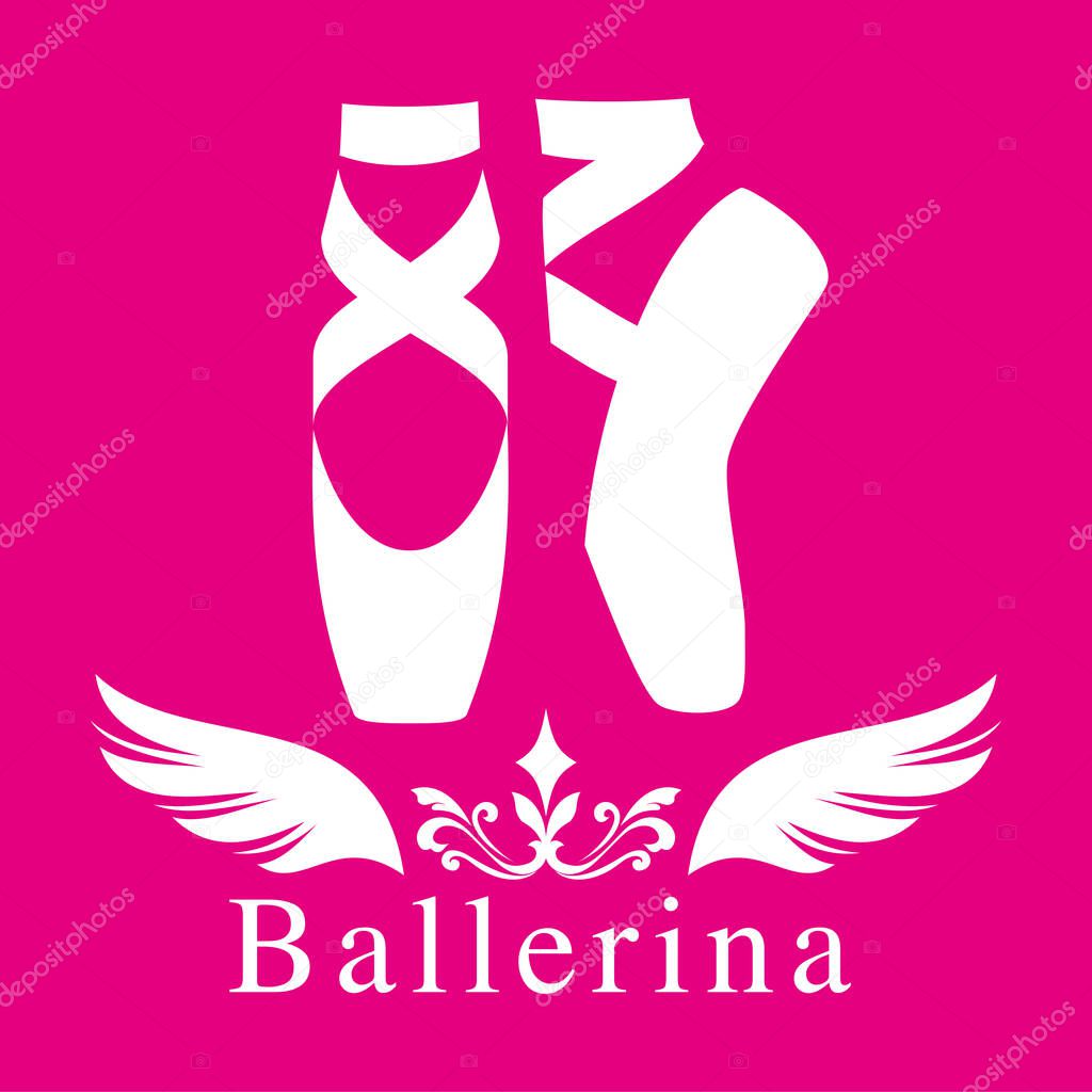 Illustration of toe shoes./ Ballerina's image.