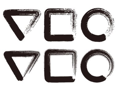 Kaligrafi çerçevesi. Yuvarlak, üçgen ve kare çerçeve koleksiyonu.