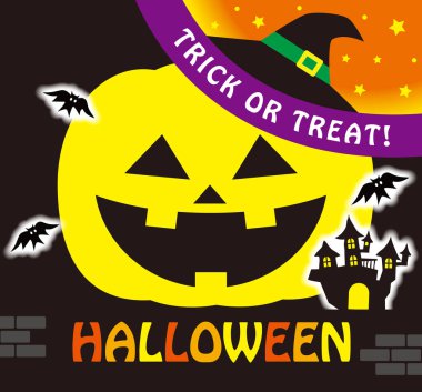 Cadılar Bayramı kartının çizimi..