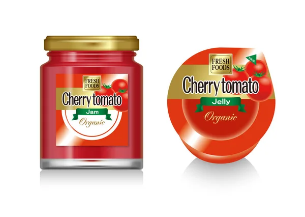 Illustration of the cherry tomato jelly and cherry tomato jam.