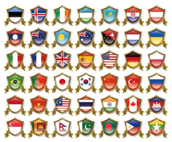 Coleção Ícone Bandeira Nacional — Fotografia de Stock