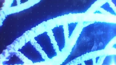 Monitörde parmak izleri olan hologram DNA 'sı. mavi arka plan