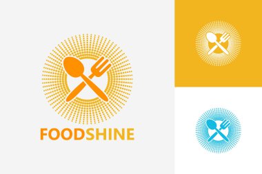 Food Shine Logo Şablon Tasarım Vektörü, Amblem, Tasarım Konsepti, Yaratıcı Sembol, Simge Simgesi, Simge