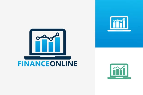 Finanzas Online Logo Template Design Vector Emblema Concepto Diseño Símbolo — Vector de stock