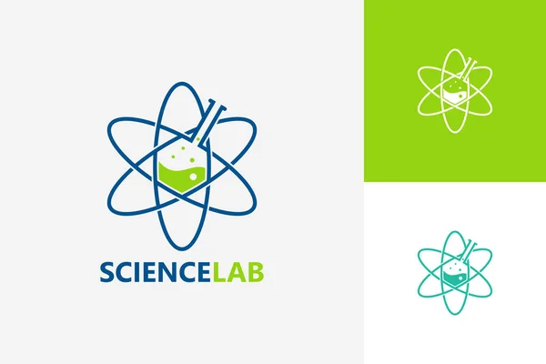 Bilim Laboratuvarı Logo Şablon Tasarım Vektörü, Amblem, Tasarım Konsepti, Yaratıcı Sembol, Simge Simgesi, Simge