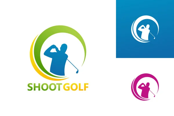 Golf Logosu Şablon Tasarım Vektörü, Amblem, Tasarım Konsepti, Yaratıcı Sembol, Simge Simgesi, Simge