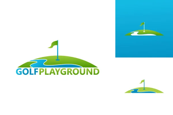 Golf Playground Logo Template Design Vector Emblem Design Concept Creative — стоковий вектор