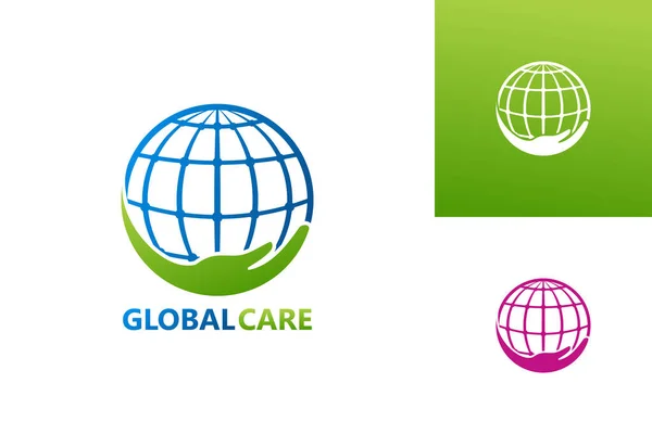 Global Care Logo Şablon Tasarım Vektörü, Amblem, Tasarım Konsepti, Yaratıcı Sembol, Simge Simgesi, Simge